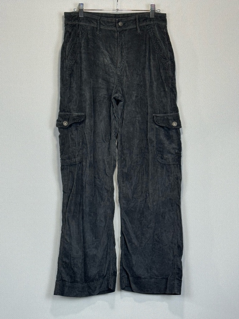 American Eagle Corduroy Pants Women 6 Super High Rise Baggy Wide Leg Cargo